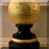D113. Painted gold and black finial decor. 8”h - $18